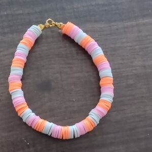 Tri-Color Beaded Friendship Circle Pink Orange White